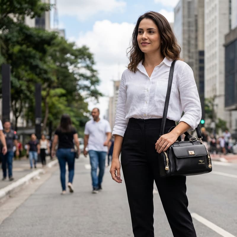 Bolsa de Mão Preta - Bolonha