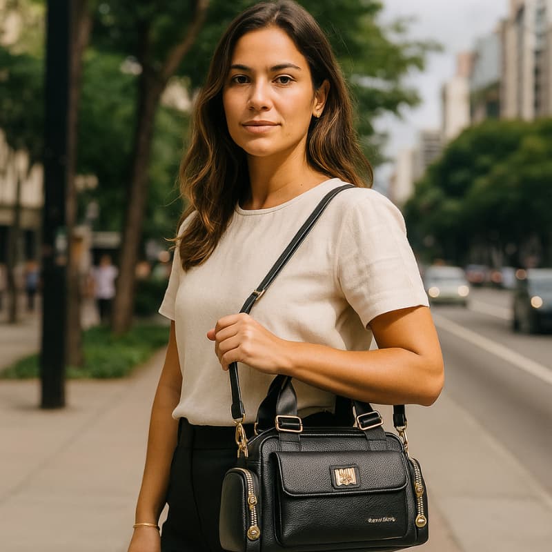 Bolsa de Mão Preta - Bolonha
